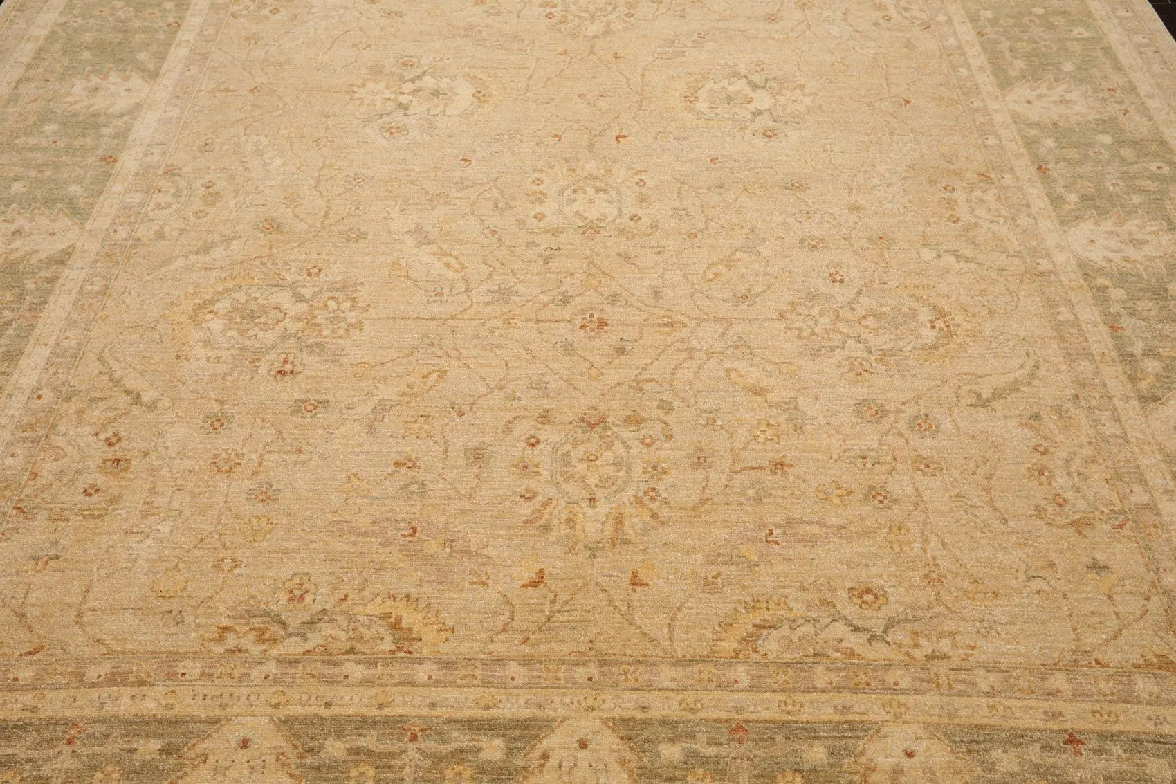 9' x 11'9'' Hand Knotted 100% Wool Peshawar Traditional Oriental Area Rug Beige
