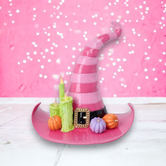 17" Pink Witch Hat with LED