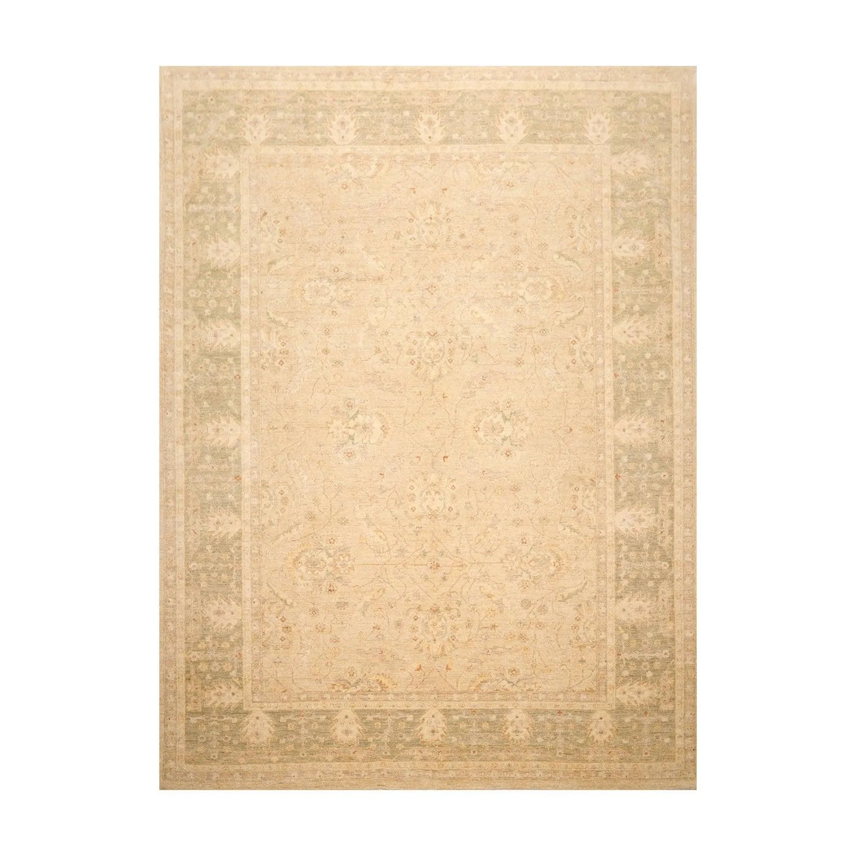 9' x 11'9'' Hand Knotted 100% Wool Peshawar Traditional Oriental Area Rug Beige