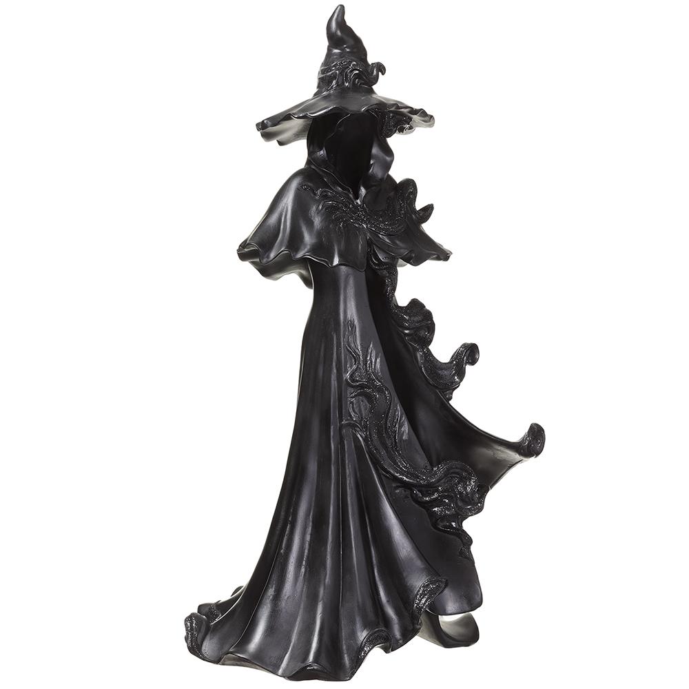 24" Battery Operated Witch With Light Black
